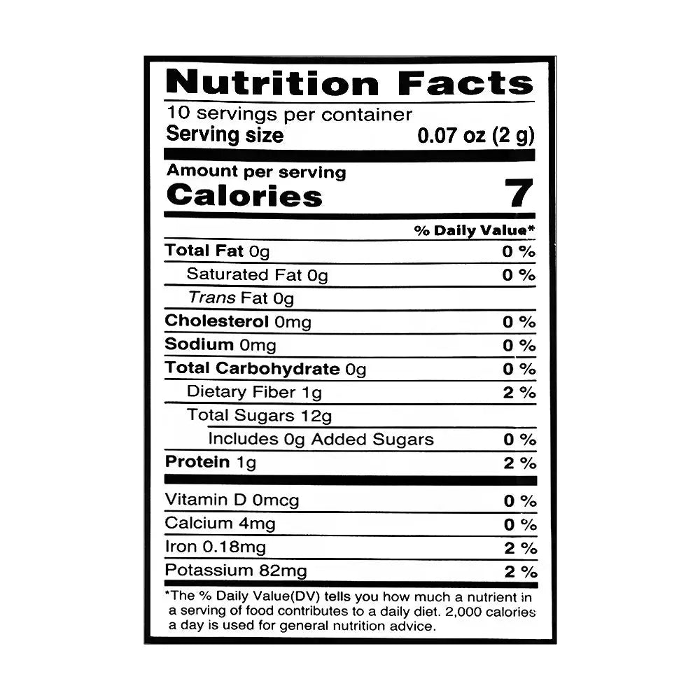 a nutrition label for a variety of foods